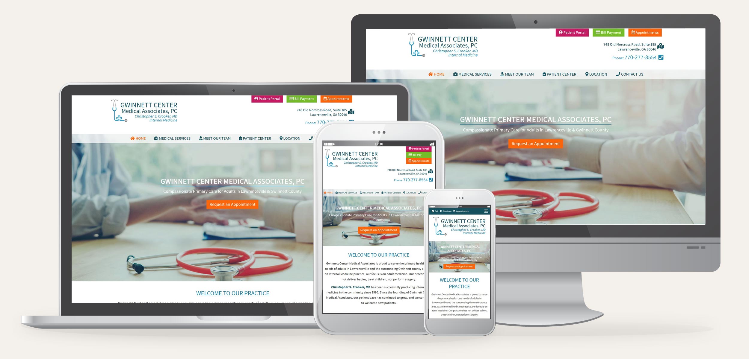 MMA developed the website for Gwinnett Centr Medical Associates